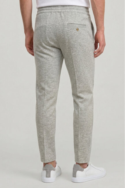 Grey Melange Cotton Sweatshirt Pants - 5