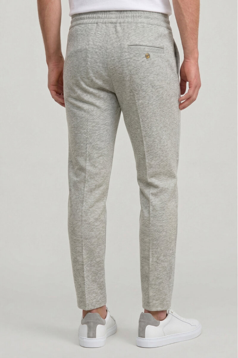 Grey Melange Cotton Sweatshirt Pants - 5