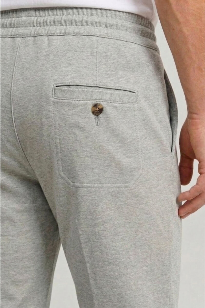 Grey Melange Cotton Sweatshirt Pants - 4