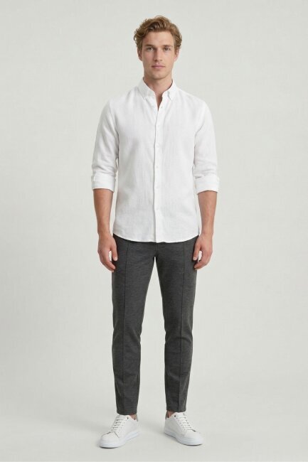 Anthracite Cotton Sweatshirt Pants - 2