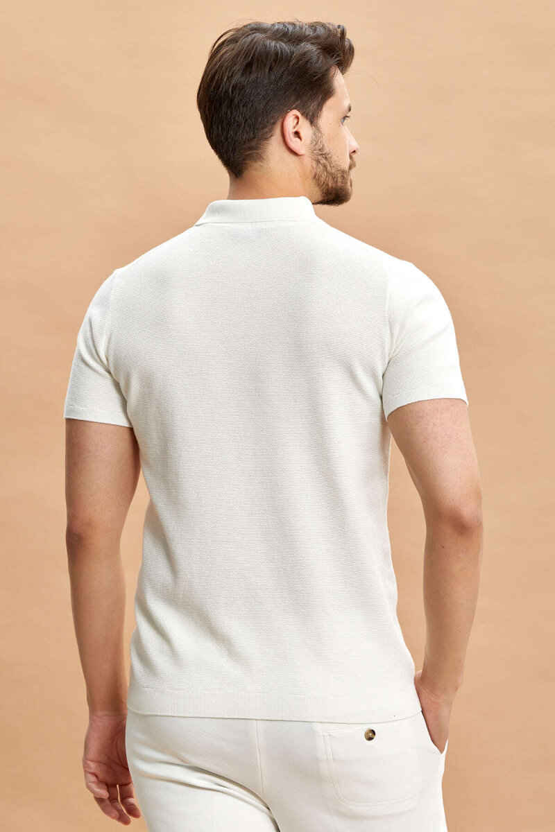 Ekru Polo Triko Tişört - 8