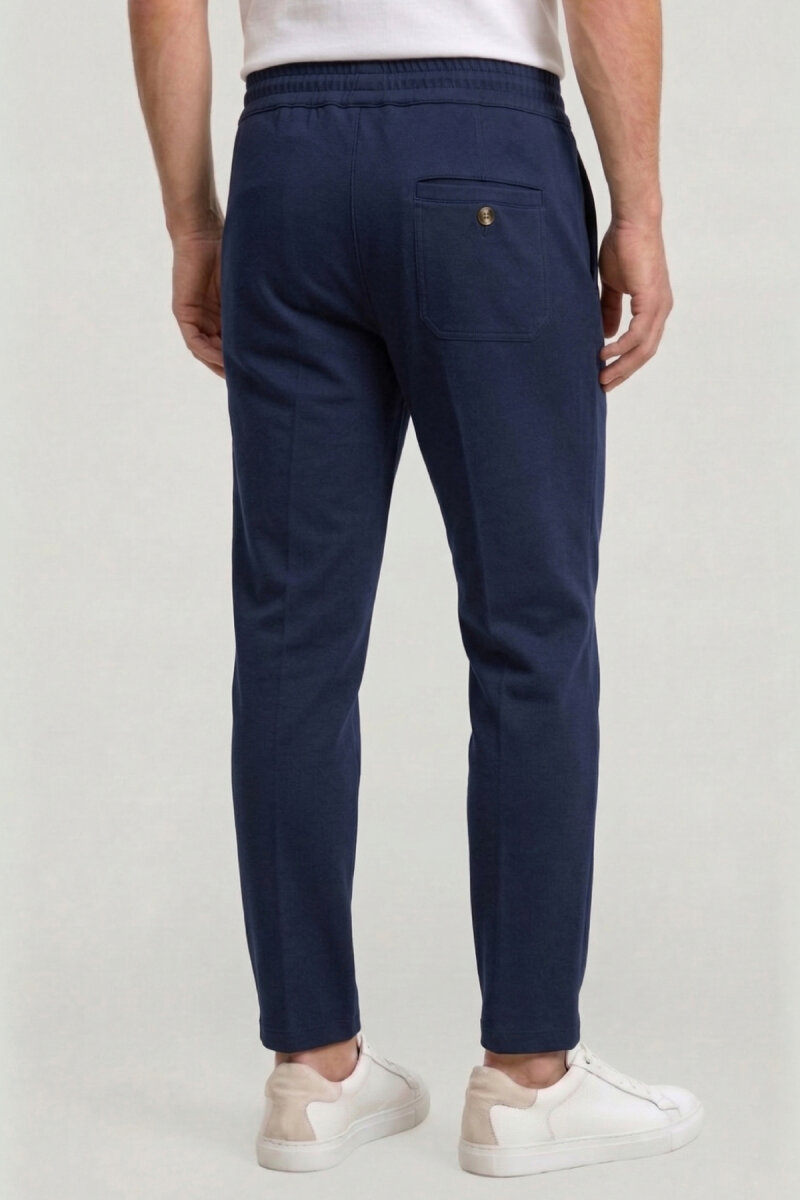 Navy Blue Cotton Sweatshirt Pants - 5