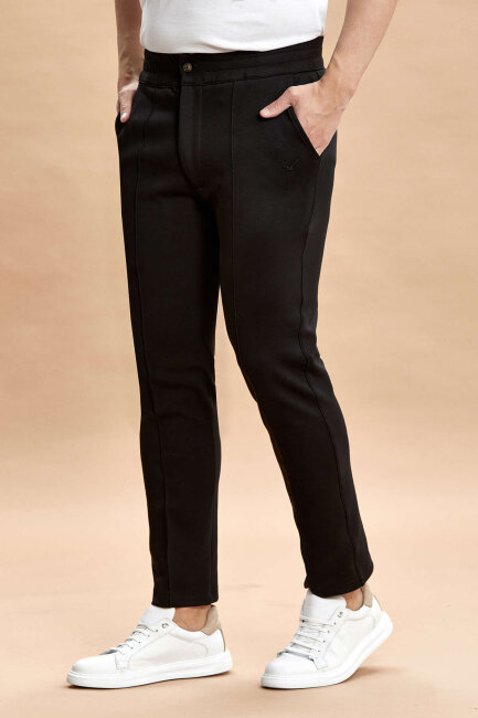 Black Cotton Sweatshirt Pants - 4