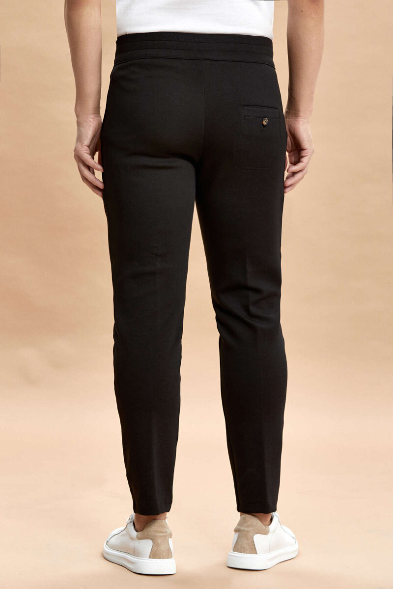 Black Cotton Sweatshirt Pants - 6