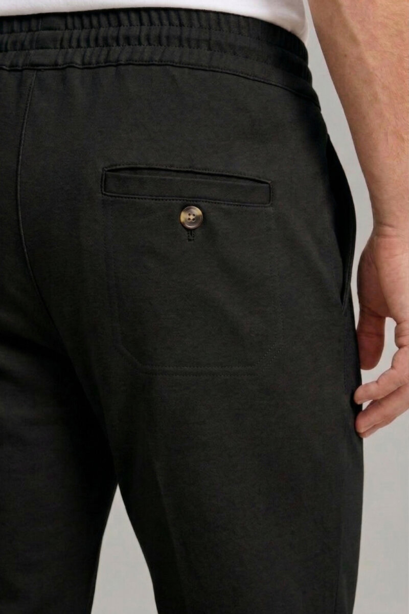 Black Cotton Sweatshirt Pants - 4