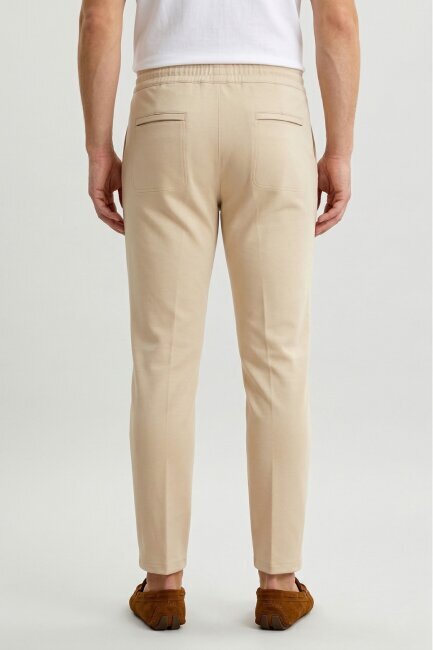 Beige Cotton Sweatshirt Pants - 4