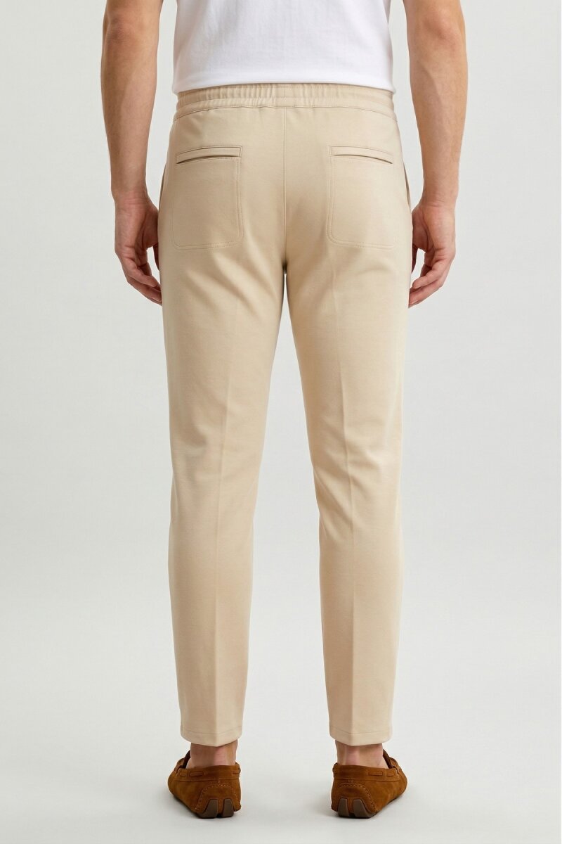 Beige Cotton Sweatshirt Pants - 4