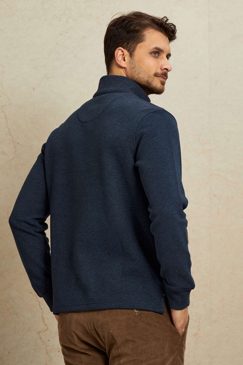 Indigo Cotton Sweatshirt - 7