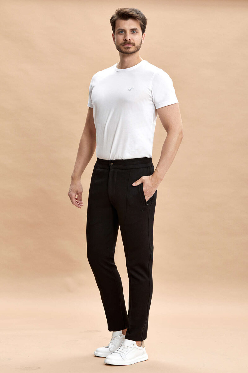 Black Cotton Sweatshirt Pants