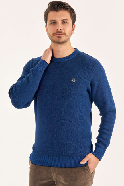 Saks 100% Cotton Crew Neck Sweater - 2
