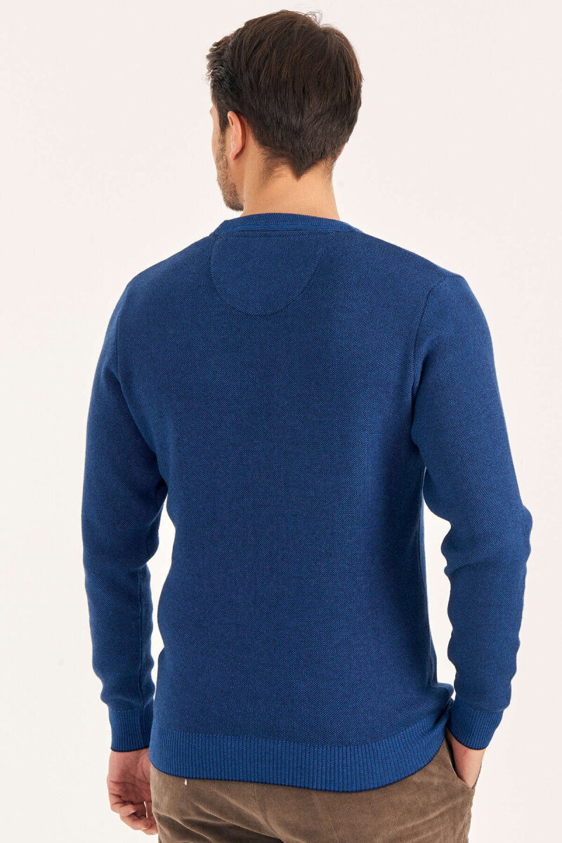 Saks 100% Cotton Crew Neck Sweater - 5