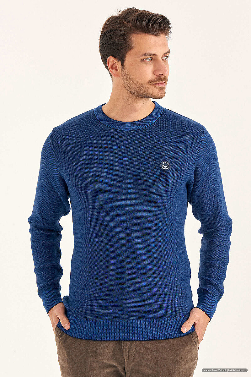 Saks 100% Cotton Crew Neck Sweater