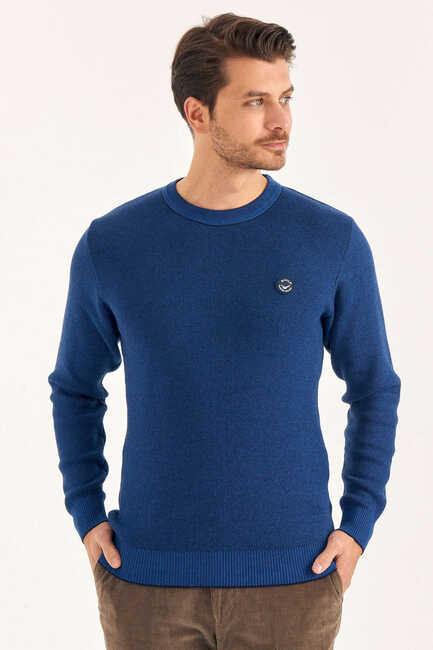 Saks 100% Cotton Crew Neck Sweater - 1