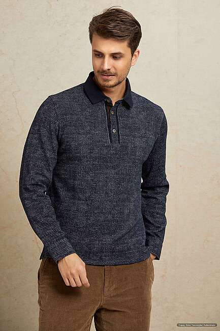 Lacivert Polo Sweatshirt