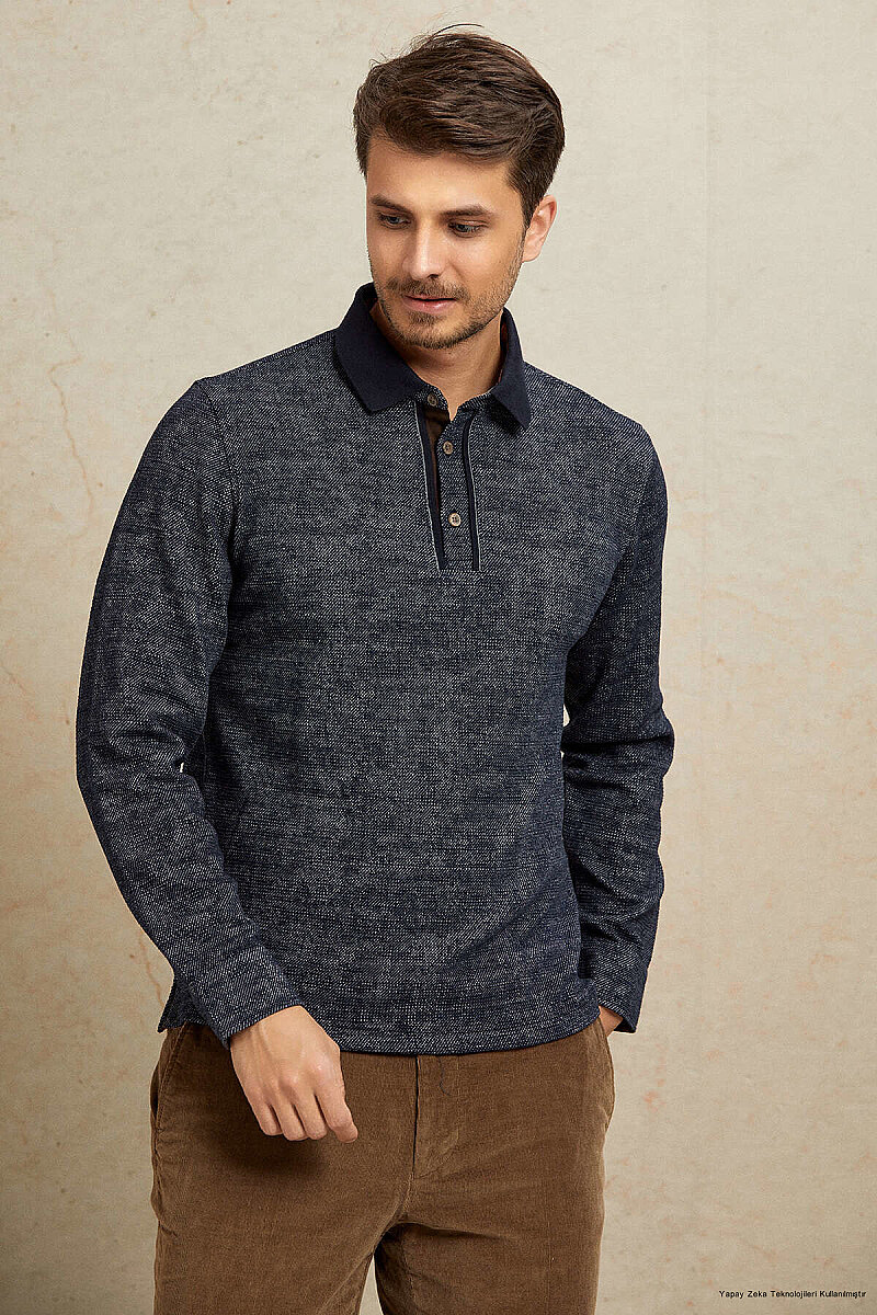 Lacivert Polo Sweatshirt (1)
