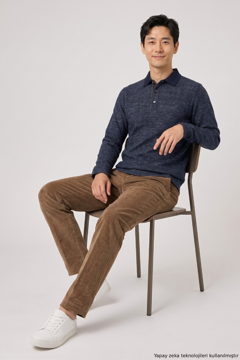 Lacivert Polo Sweatshirt