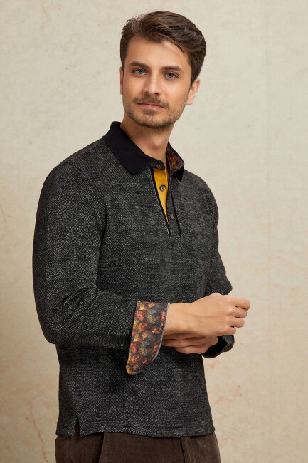 Siyah Polo Sweatshirt (1)