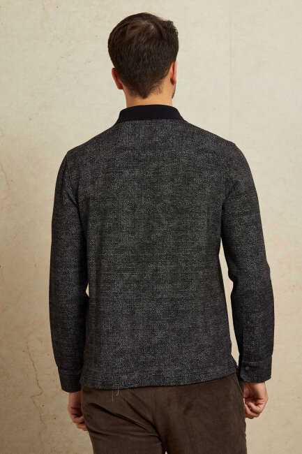 Siyah Polo Sweatshirt - 7