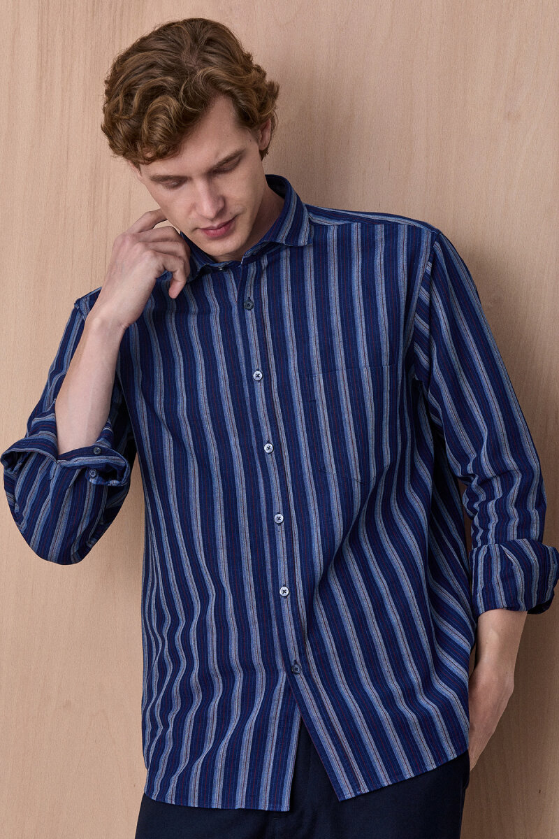 Navy Blue 100% Cotton Shirt
