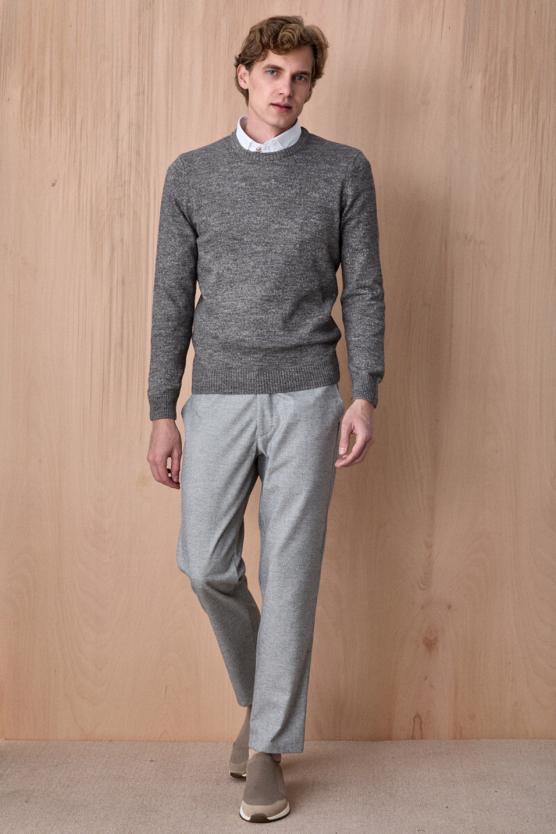 Kahverengi Pamuklu Bisiklet Yaka Kazak - 5