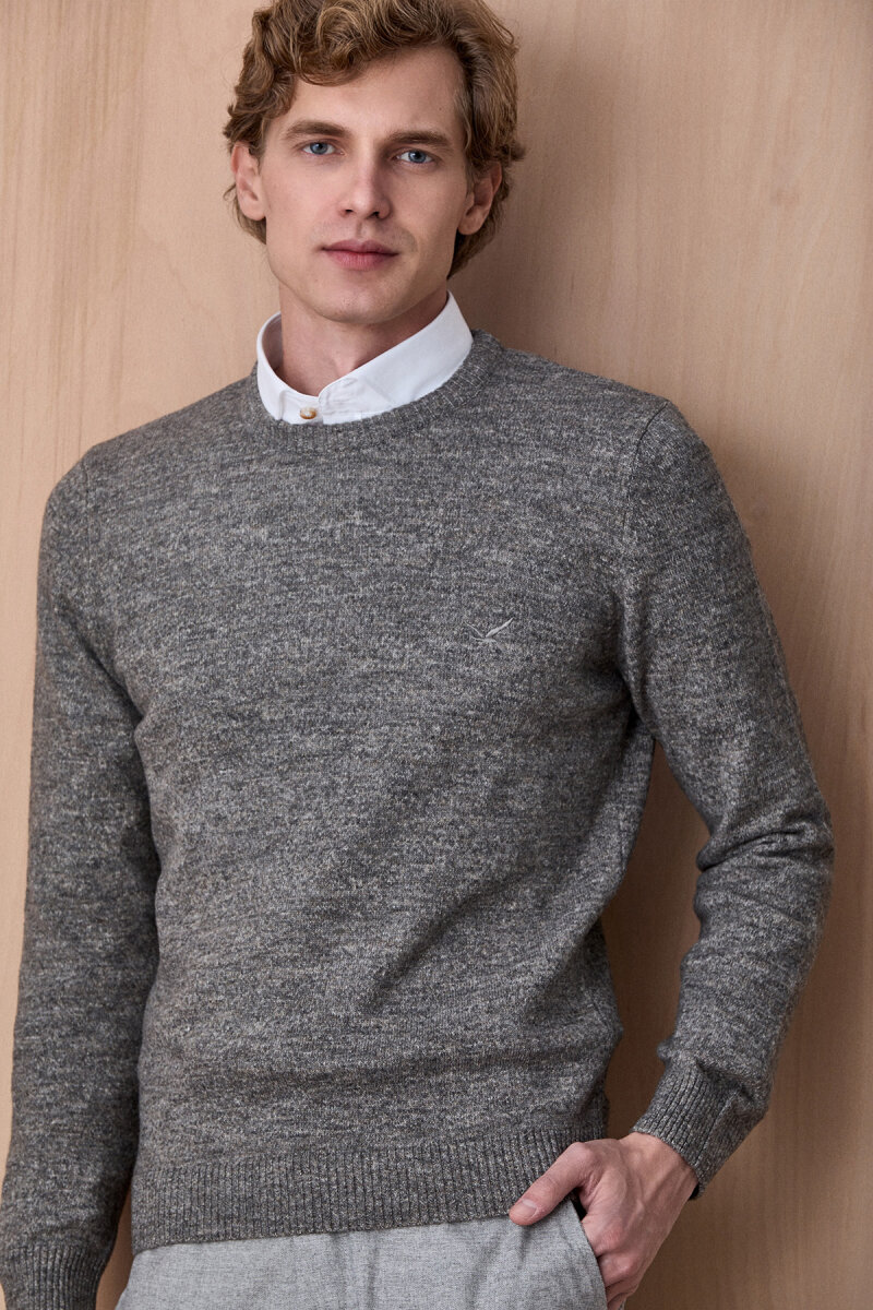 Kahverengi Pamuklu Bisiklet Yaka Kazak (1)