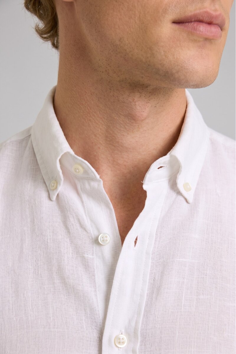 Beyaz %100 Keten Gömlek - 3