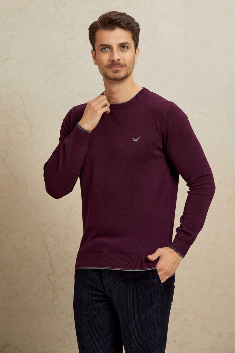 Pink 100% Cotton Round Neck Sweater - 3