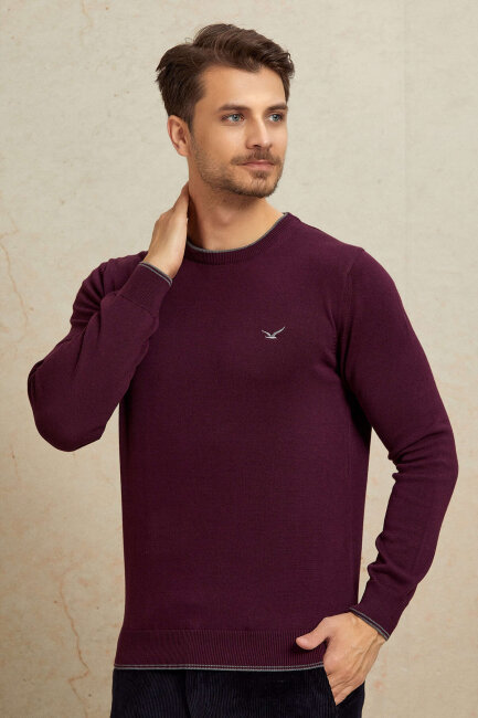 Pink 100% Cotton Round Neck Sweater - 4