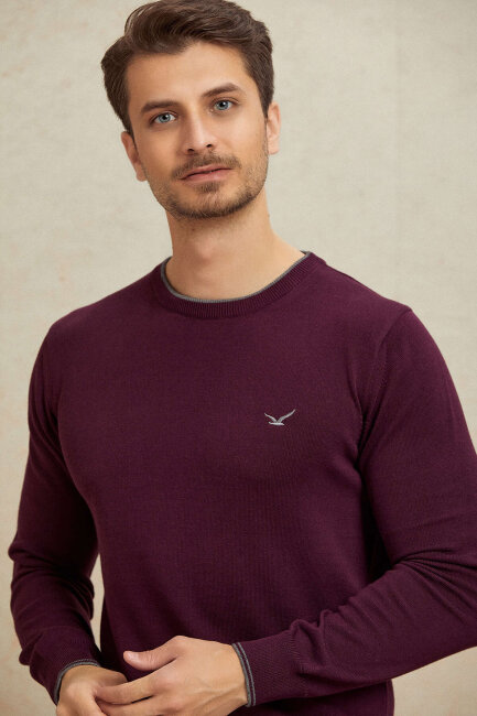 Pink 100% Cotton Round Neck Sweater - 5