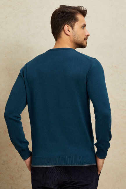Petrol 100% Cotton Round Neck Sweater - 6