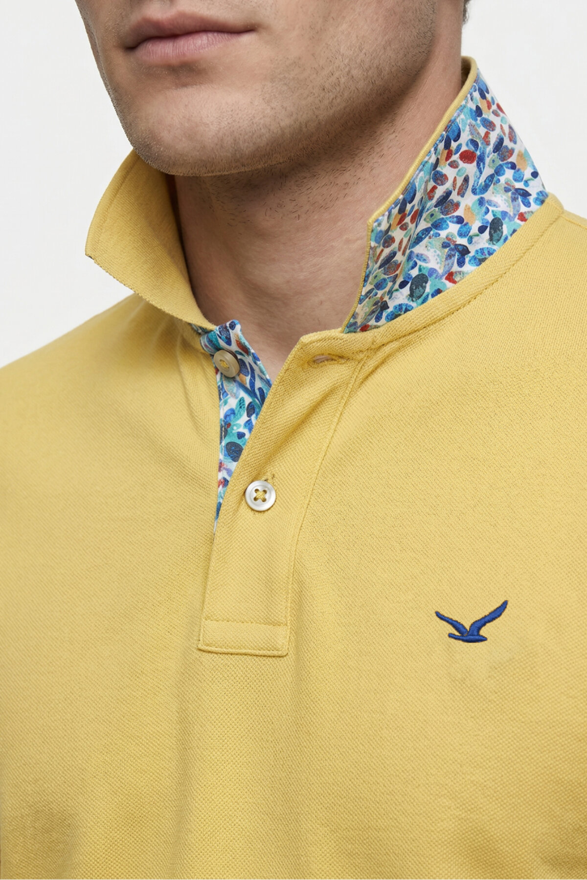 Sarı %100 Pamuk Polo Tişört - 3