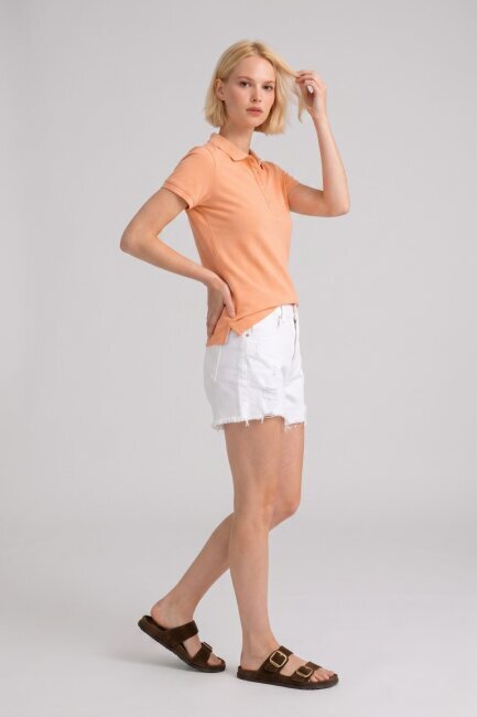 Turuncu %100 Pamuk Polo Tişört - 2