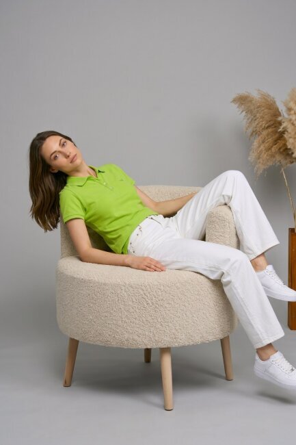 Yeşil %100 Pamuk Polo Tişört - 3