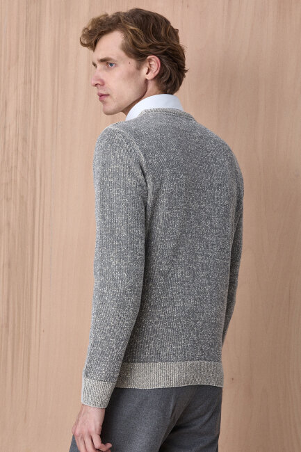 Bej Bisiklet Yaka Kazak - 6