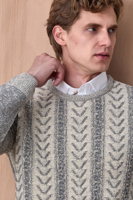 Bej Bisiklet Yaka Kazak - 2