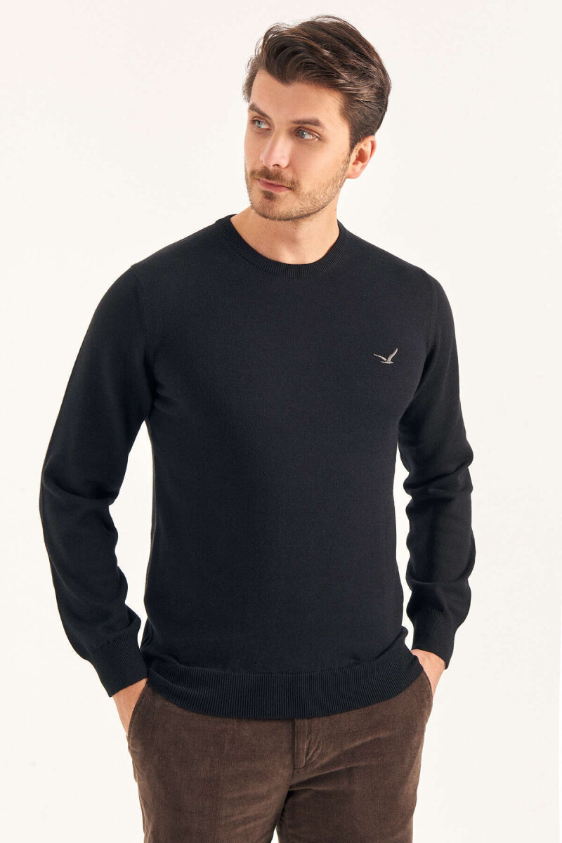 Black 100% Cotton Crew Neck T-shirt - 3