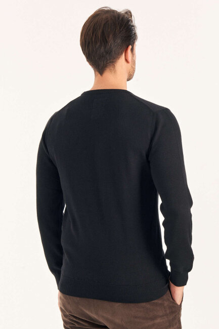 Black 100% Cotton Crew Neck T-shirt - 5