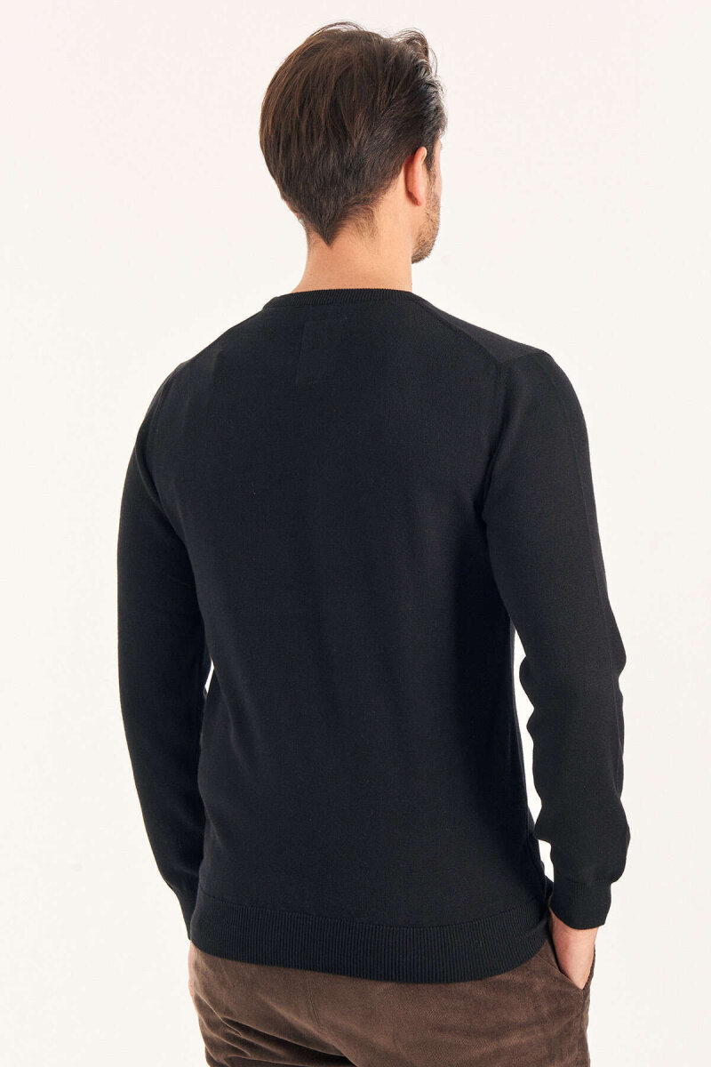 Black 100% Cotton Crew Neck T-shirt - 5