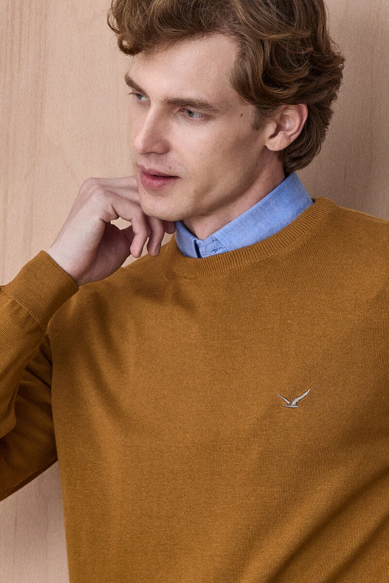 Hardal %100 Pamuk Bisiklet Yaka Kazak - 2