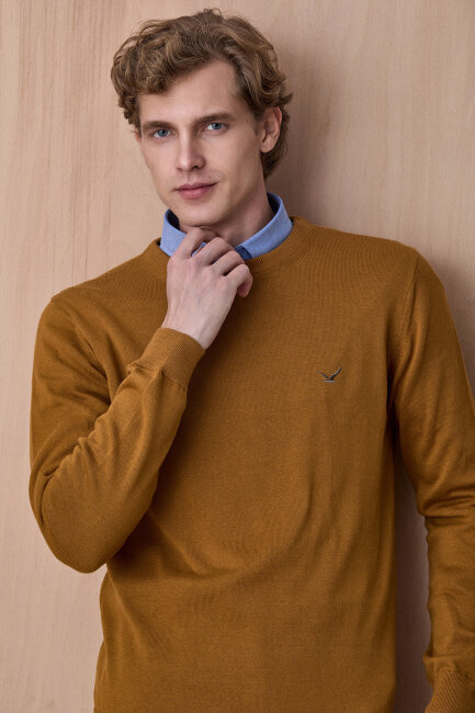 Hardal %100 Pamuk Bisiklet Yaka Kazak - 3