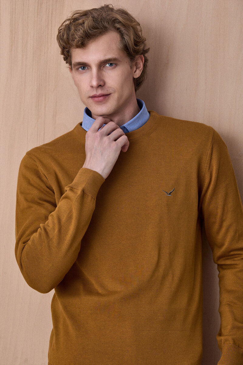 Hardal %100 Pamuk Bisiklet Yaka Kazak - 3