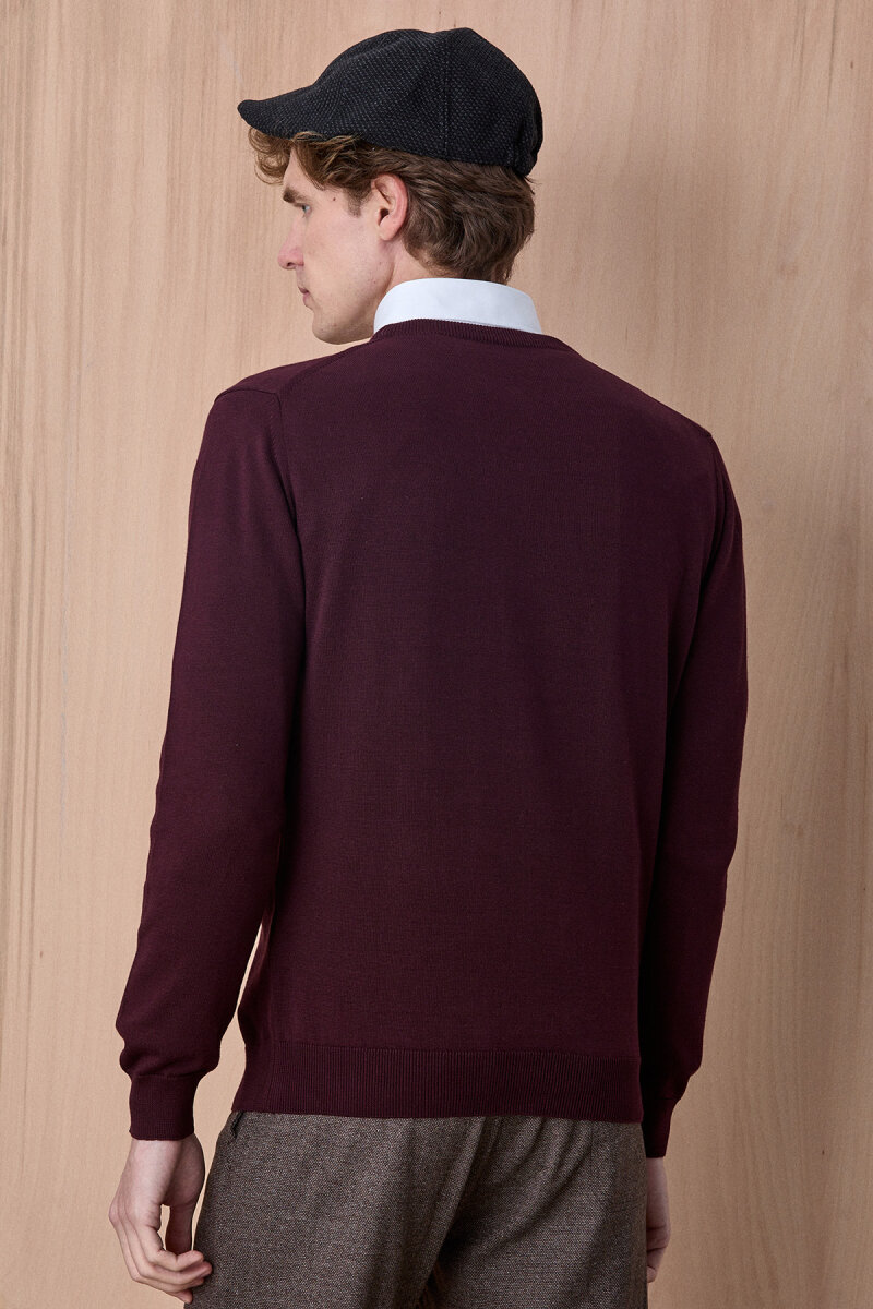 Mürdüm %100 Pamuk Bisiklet Yaka Kazak - 6