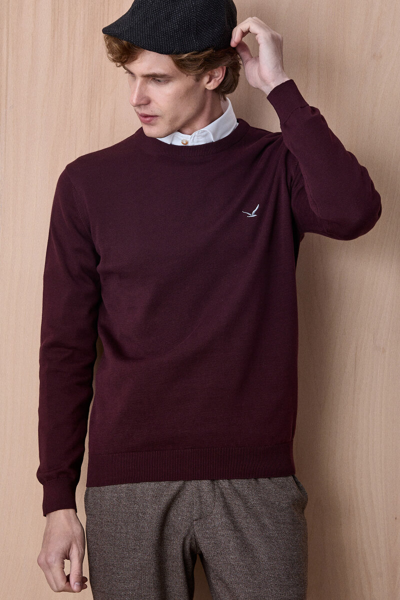 Mürdüm %100 Pamuk Bisiklet Yaka Kazak - 4