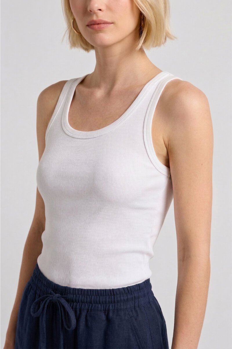 Beyaz %100 Pamuk Basic Atlet - 3