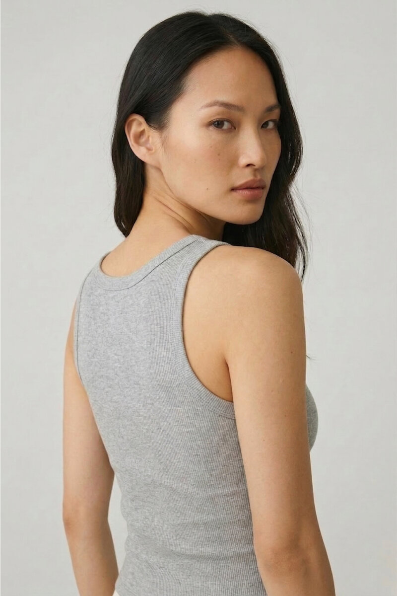 Gri %100 Pamuk Basic Atlet - 5