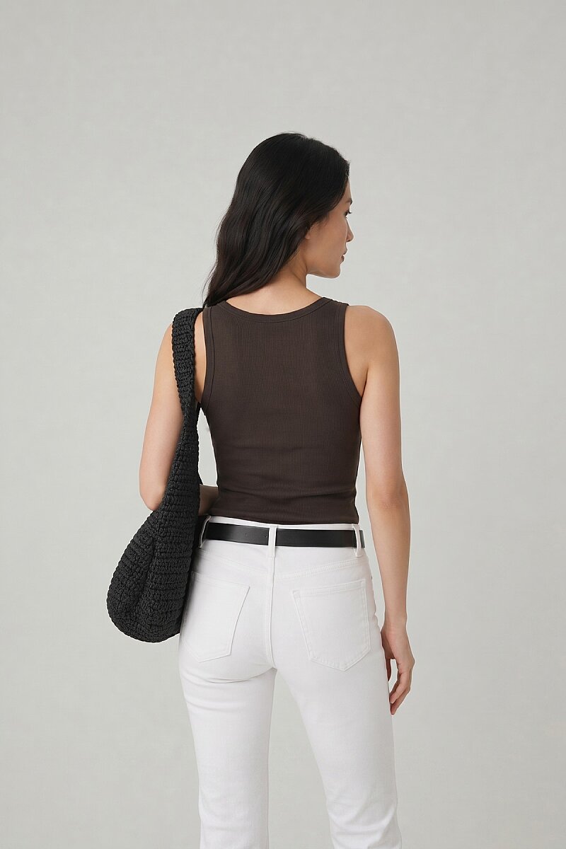 Kahverengi %100 Pamuk Basic Atlet - 5