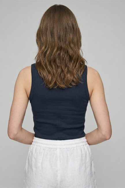 Lacivert %100 Pamuk Basic Atlet - 5