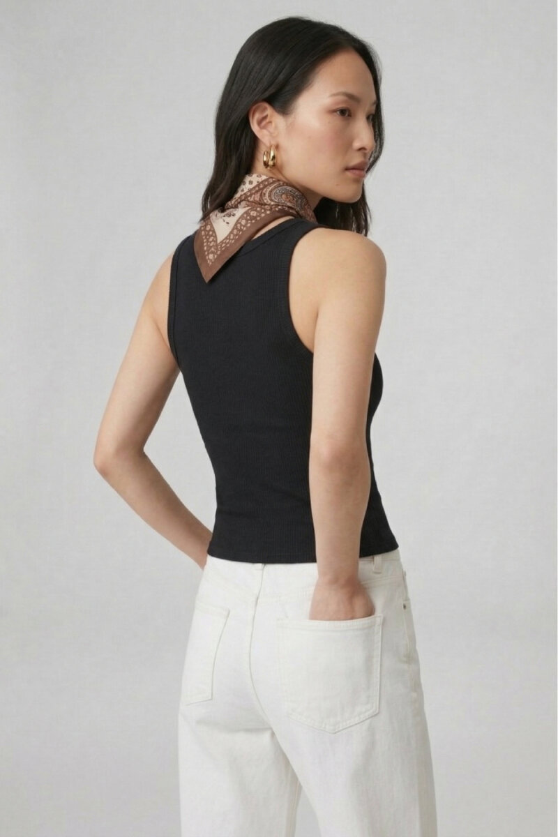 Siyah %100 Pamuk Basic Atlet - 5