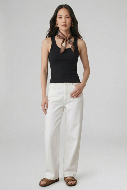 Siyah %100 Pamuk Basic Atlet - 4