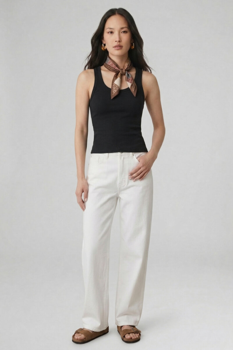 Siyah %100 Pamuk Basic Atlet - 4